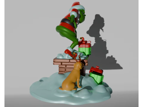 Grinch Christmas Diorama Tree Ornament Home Decor STL Blender Resin FDM 3D Print Model