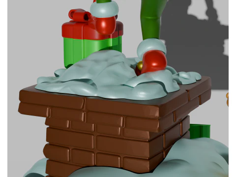 Grinch Christmas Diorama Tree Ornament Home Decor STL Blender Resin FDM 3D Print Model