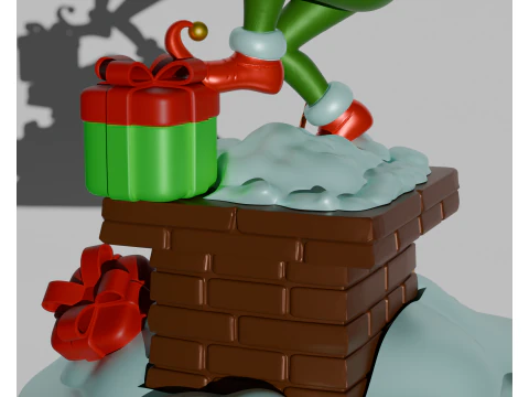 Grinch Christmas Diorama Tree Ornament Home Decor STL Blender Resin FDM 3D Print Model