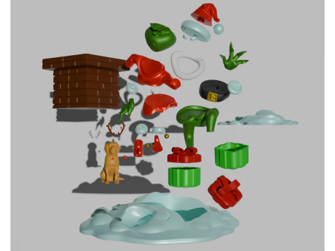 Grinch Christmas Diorama Tree Ornament Home Decor STL Blender Resin FDM 3D Print Model