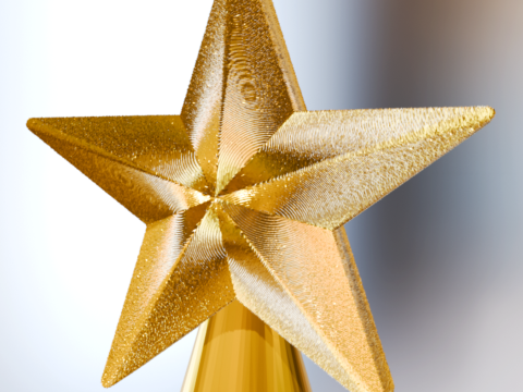 Textured Christmas Stars Kit 3D STL Files Blender Editable Size 3D Print Model