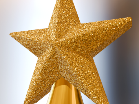 Dokulu Noel Yıldızları Kiti 3D STL Dosyaları Blender D&uuml;zenlenebilir Boyut 3D Baskı Modeli