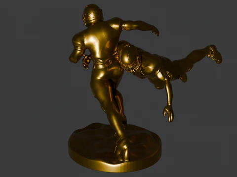 PACK MIT 4 POSITIONEN &ndash; AMERIKANISCHE 3D-FUSSBALLSPIELER 3D Druckmodell