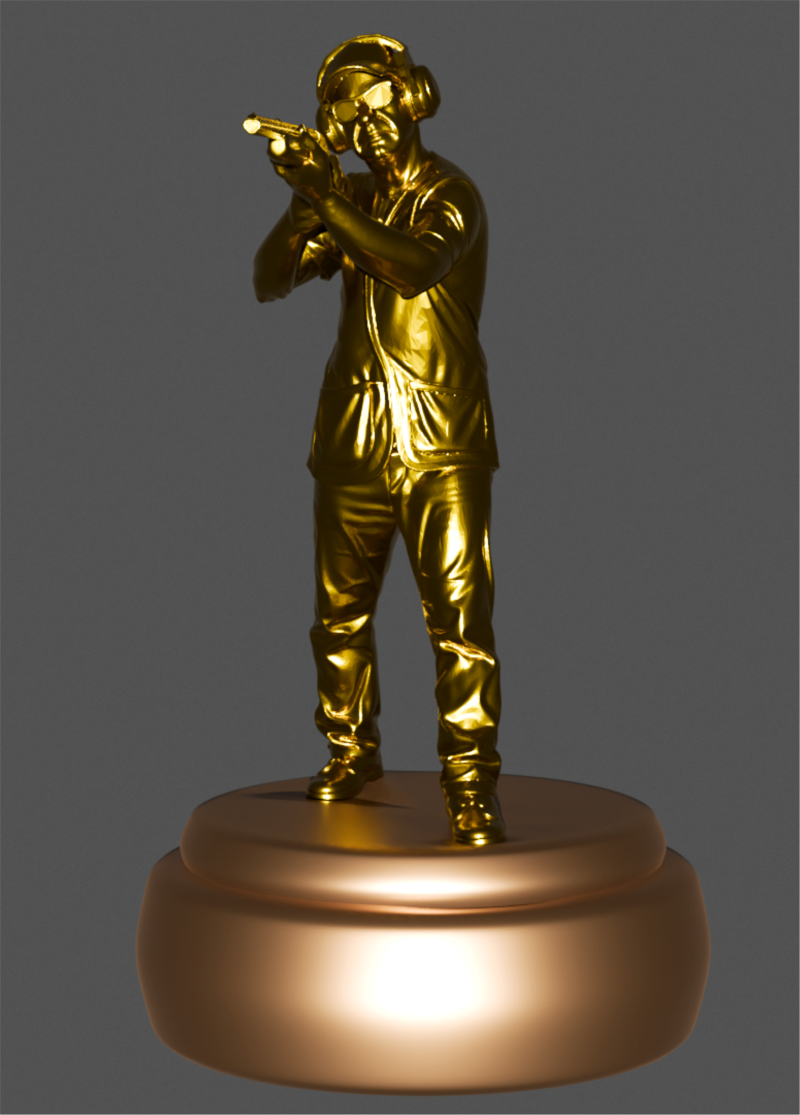 Clay Shooting Personaggio 3D Frullatore STL stampabile Premium Modello di stampa 3D .c4d .max .obj .3ds .fbx .stl .blend 