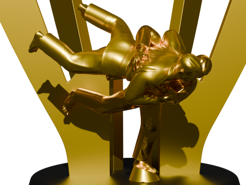 3D Baskı i&ccedil;in 3D Judo Trophy Premium Modeli 3D Baskı Modeli