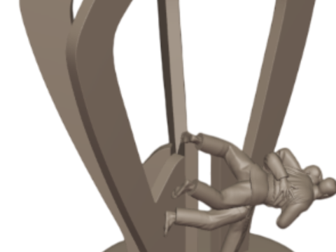 3D Baskı i&ccedil;in 3D Judo Trophy Premium Modeli 3D Baskı Modeli