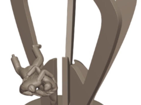 3D Baskı i&ccedil;in 3D Judo Trophy Premium Modeli 3D Baskı Modeli