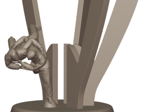 3D Baskı i&ccedil;in 3D Judo Trophy Premium Modeli 3D Baskı Modeli