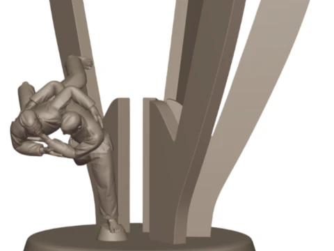 3D Judo Trophy Premium Model for 3D Printing 3D Print Model