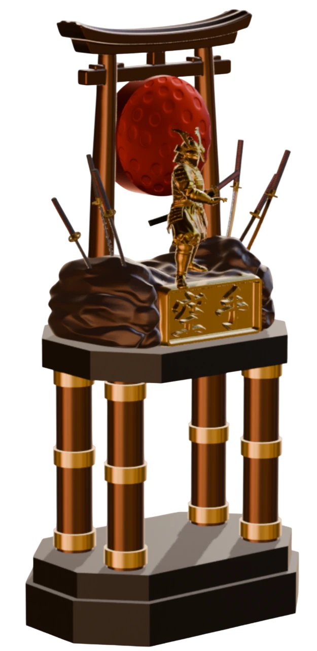 Samurai Karate Trophy Premium 3D Print Model .c4d .max .obj .3ds .fbx .stl .blend 
