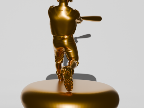 BASEBALL BATTER GOLDEN TROPHY 3D Print Model