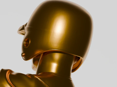 BASEBALL BATTER GOLDEN TROPHY 3D Print Model