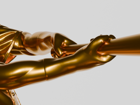BASEBALL BATTER GOLDEN TROPHY 3D Print Model