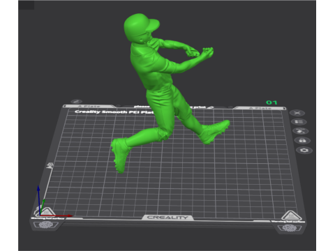 BASEBALL BATTER GOLDEN TROPHY 3D Print Model