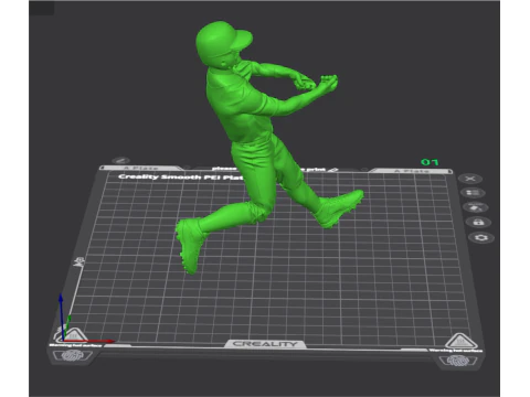 BASEBALL BATTER GOLDEN TROPHY 3D Print Model