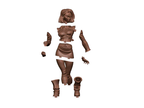ANDROID 18 3D PRINTABLE FIGURE MULTI-PART STL 3D Print Model