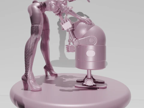 Nier Automata Diorama STL altamente detalhado para impress&atilde;o 3D em resina Modelo de Impressão 3D