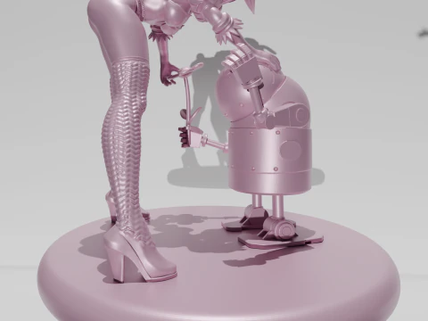 Nier Automata Diorama STL altamente detalhado para impress&atilde;o 3D em resina Modelo de Impressão 3D