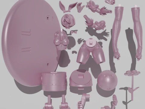 Nier Automata Diorama STL altamente detalhado para impress&atilde;o 3D em resina Modelo de Impressão 3D