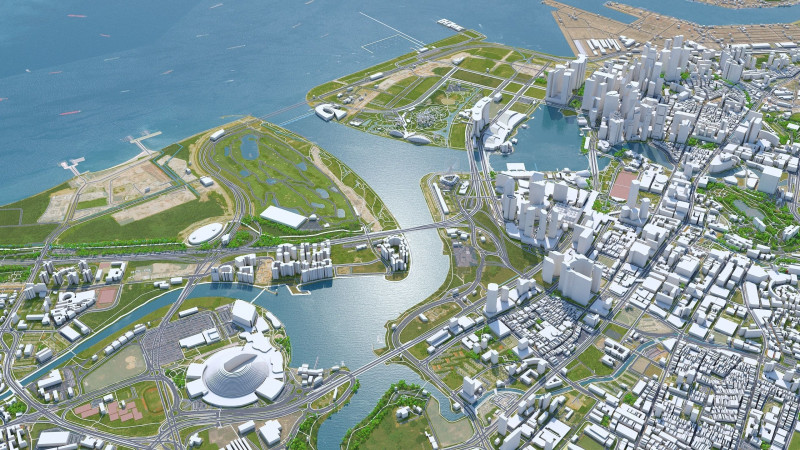 City Map 3D Model .c4d .max .obj .3ds .fbx .stl .blend 