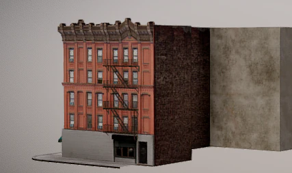 Old Building 3D Model .c4d .max .obj .3ds .fbx .stl .blend 