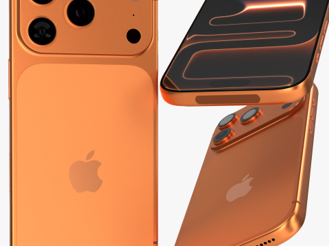 Apple Iphone 17 Pro Max Orange 3D 模型