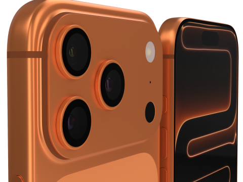 Apple Iphone 17 Pro Max Orange Modello 3D