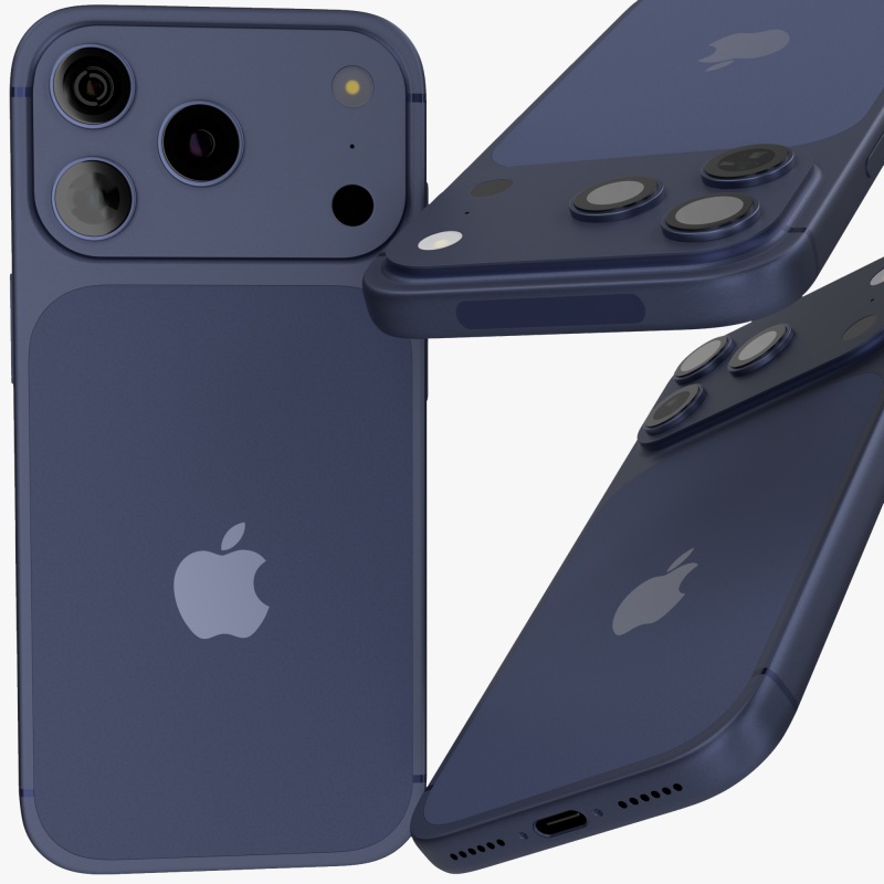 Iphone 17 Pro Max Deep Blue Model 3D .c4d .max .obj .3ds .fbx .stl .blend 
