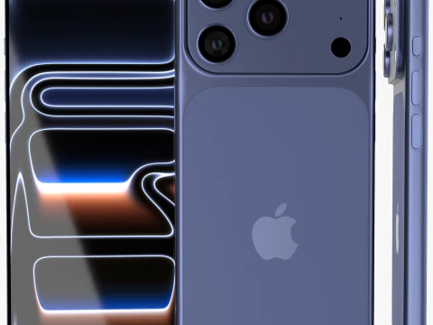 Iphone 17 Pro Max Deep Blue 3D Model