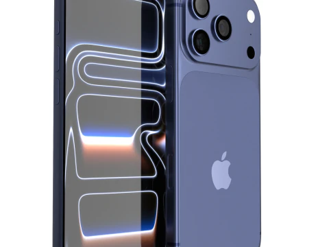 Iphone 17 Pro Max Deep Blue 3D Model
