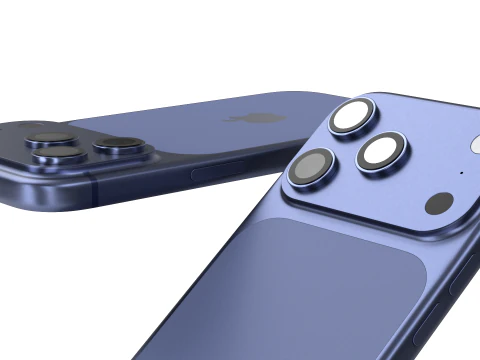 Iphone 17 Pro Max Deep Blue 3D Model