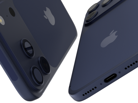 Iphone 17 Pro Max Deep Blue Model 3D