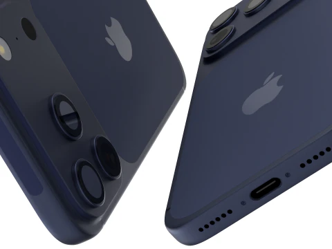 Iphone 17 Pro Max Deep Blue 3D Model