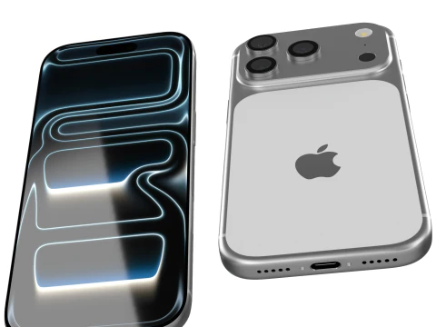 아이폰 17 프로 맥스 실버 3D 모델