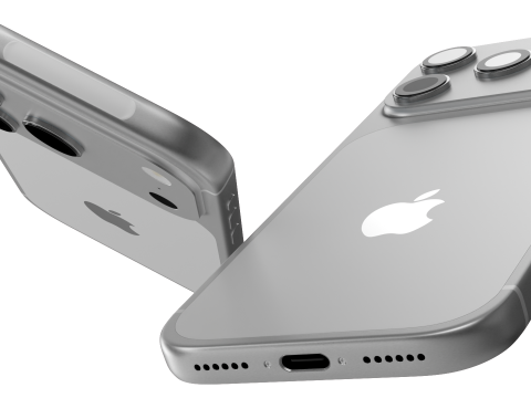 Iphone 17 Pro Max Silver 3D Модель