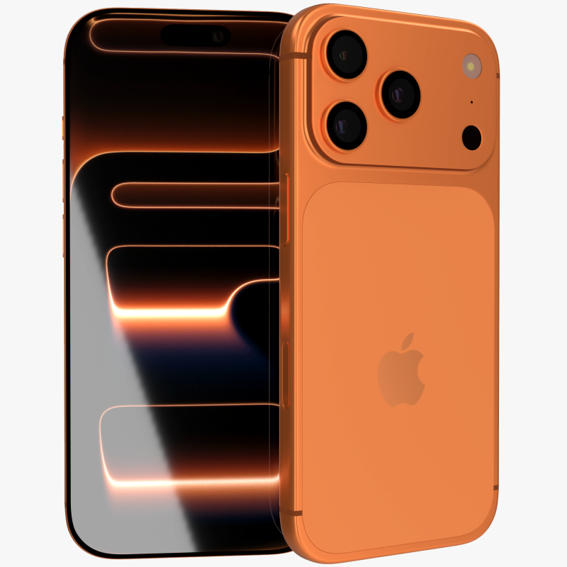 IPhone 17 Pro Cosmic Orange Modello 3D .c4d .max .obj .3ds .fbx .stl .blend