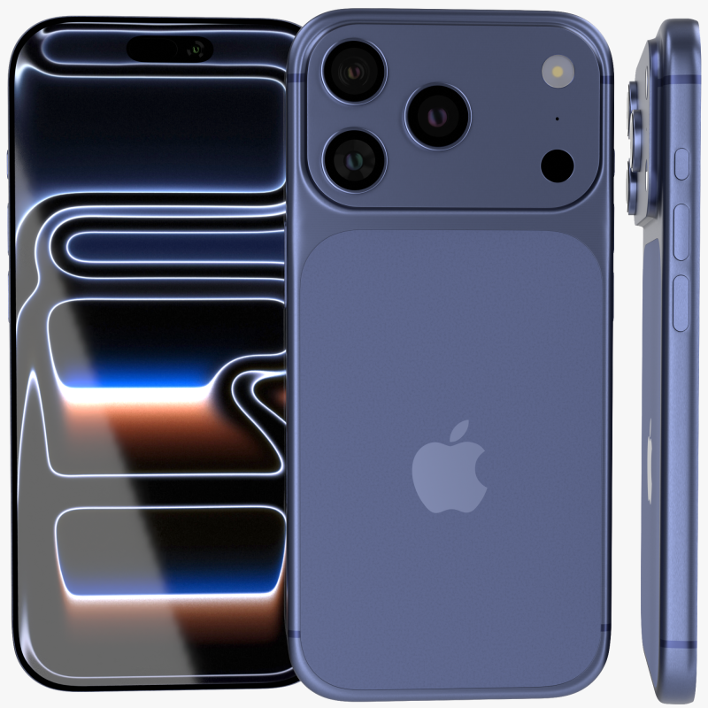 Apple Iphone 17 Pro Deep Blue Model 3D .c4d .max .obj .3ds .fbx .stl .blend 