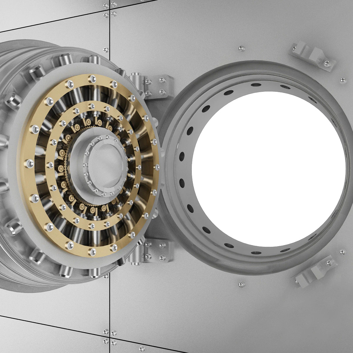 Bank Vault Door 3D Model .c4d .max .obj .3ds .fbx .stl .blend 