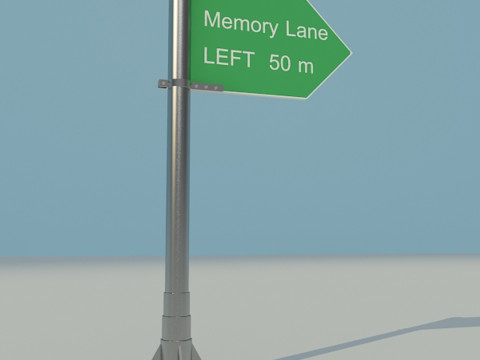 Highway Sign Board 3D मॉडल