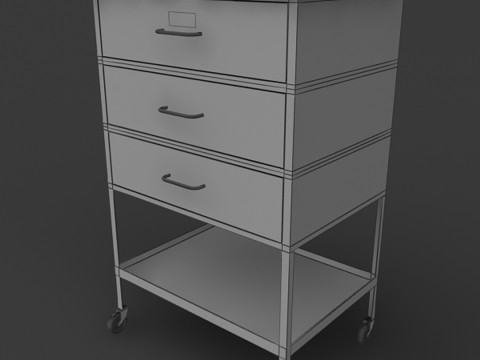 Medical Supply Cart 3D Model