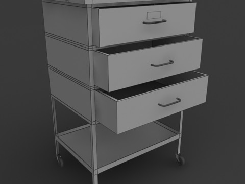 Medical Supply Cart 3D Model