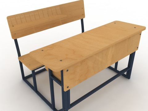 School desk 3D मॉडल