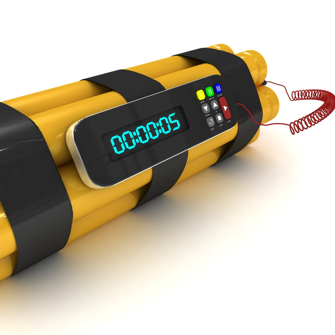 Time Bomb 3D Model .c4d .max .obj .3ds .fbx .stl .blend 