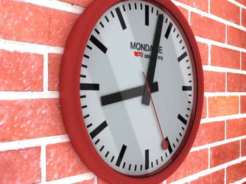 Basit Duvar Saati 3D Model