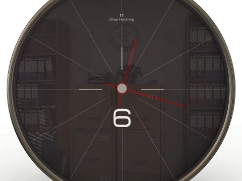 Black Wall Clock Model 3D