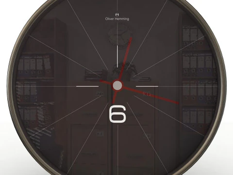 Reloj de pared negro Modelo 3D