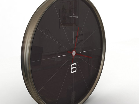 Black Wall Clock Model 3D
