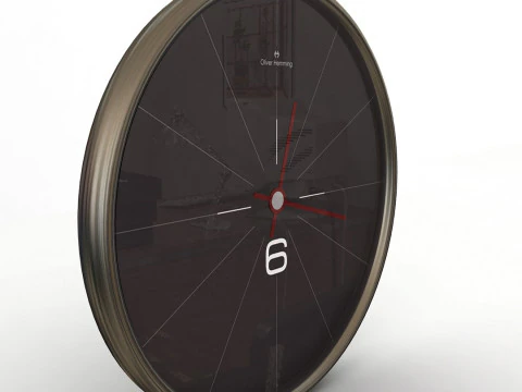 Reloj de pared negro Modelo 3D