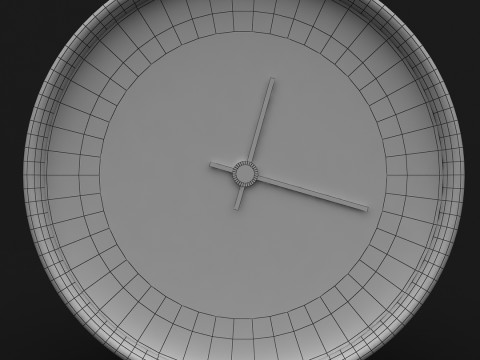Black Wall Clock Model 3D