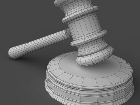 Wooden Gavel 3D Model